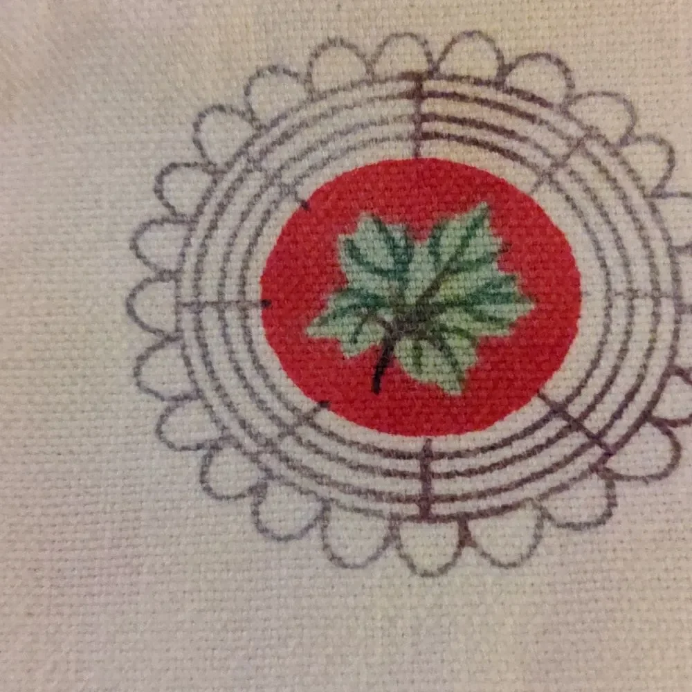 60s vintage red  tea towel‎
